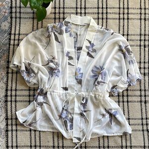 boutique flowy floral kimono